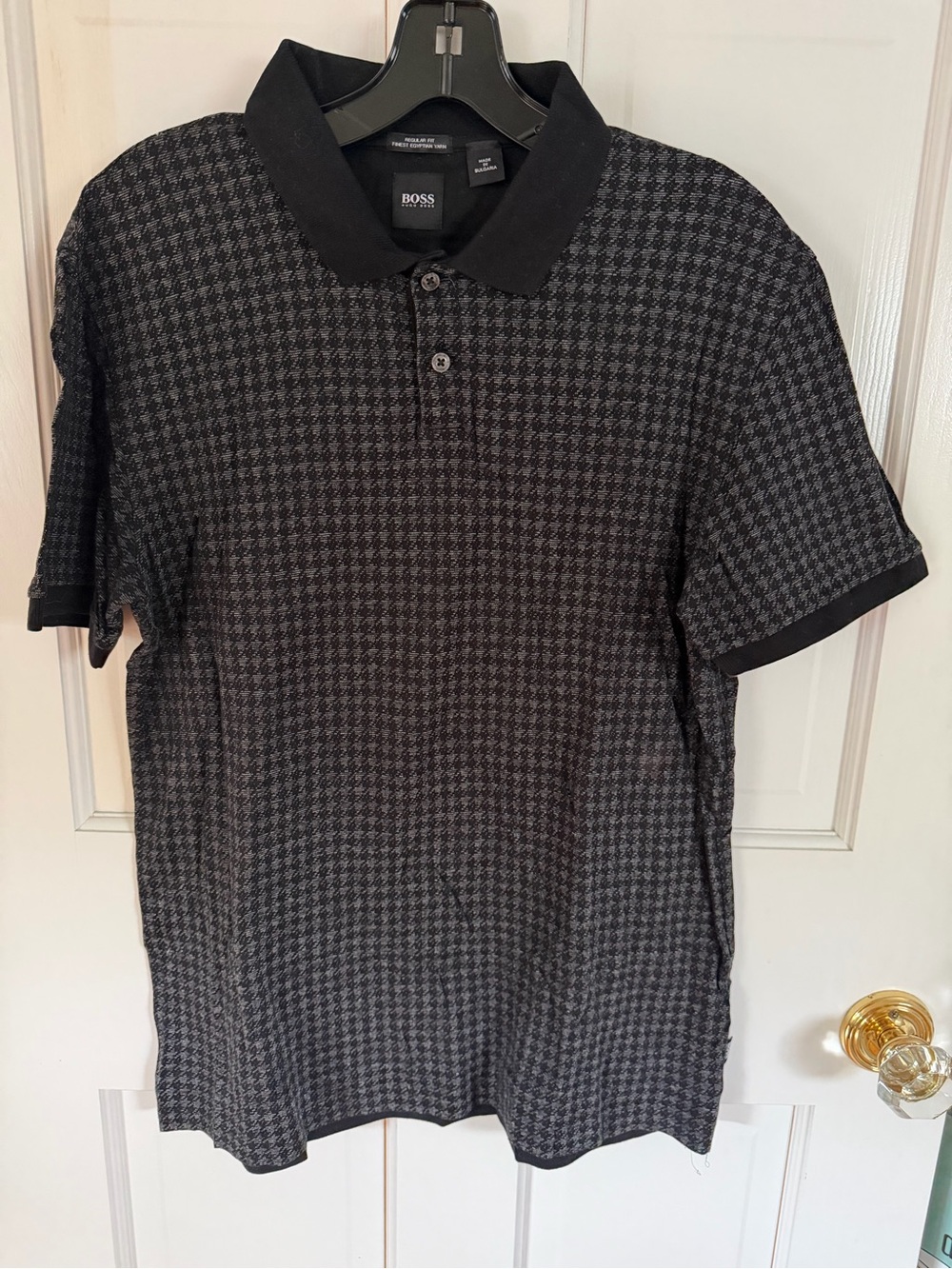 Hugo Boss Black & Gray Houndstooth Polo